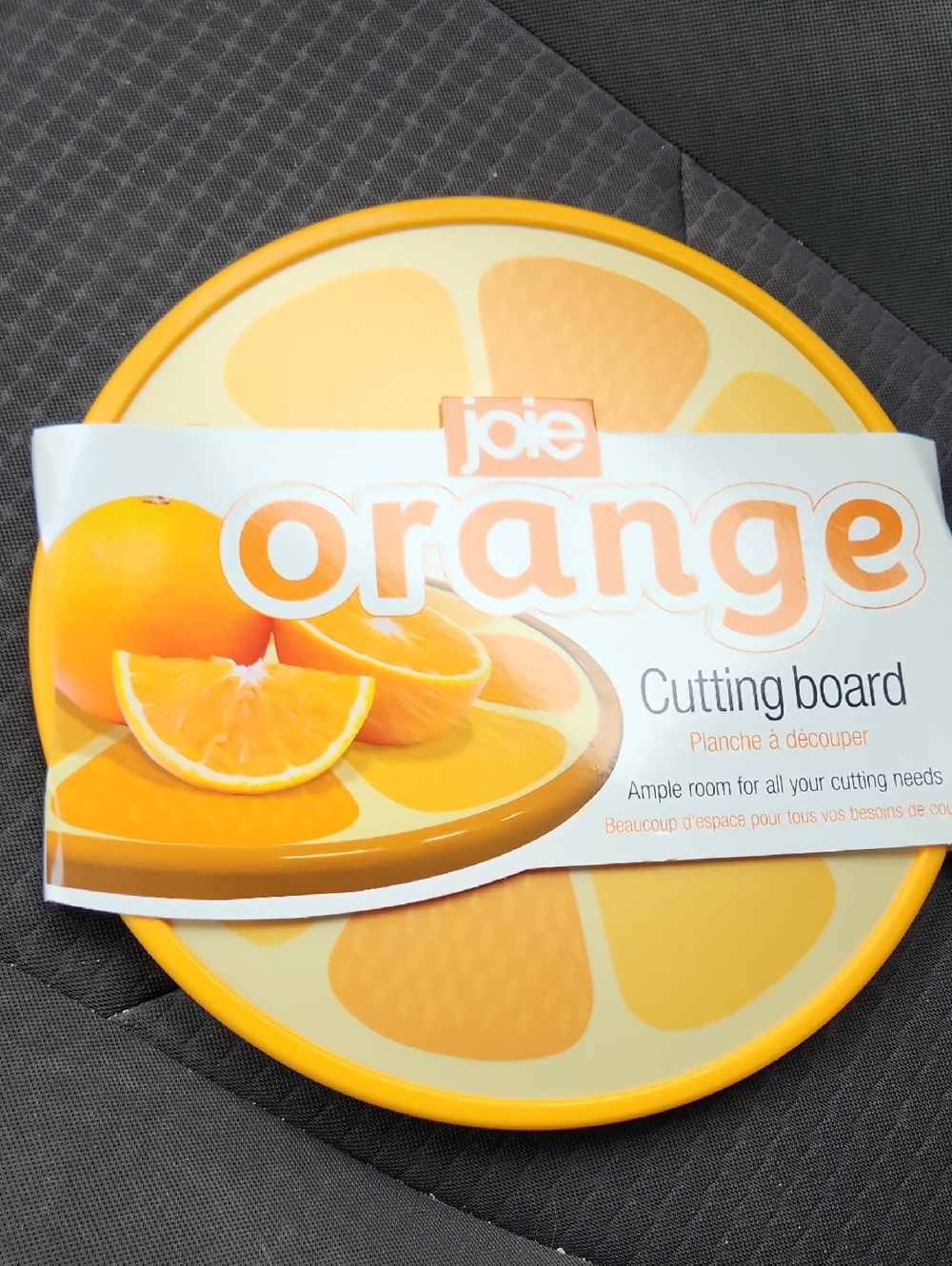 Joie Citrus-Themed Round Cutting Board in Orange and Yellow